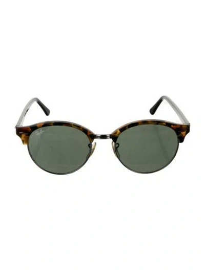 Pre-owned Ray Ban Clubround Round Sunglasses In Brown