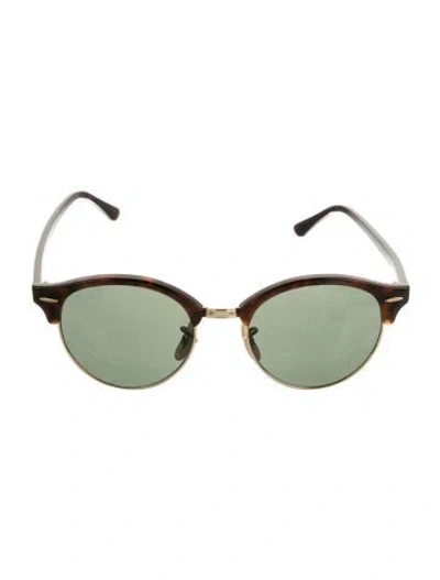 Pre-owned Ray Ban Clubround Wayfarer Sunglasses In Brown