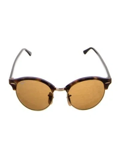 Pre-owned Ray Ban Clubround Wayfarer Sunglasses In Brown