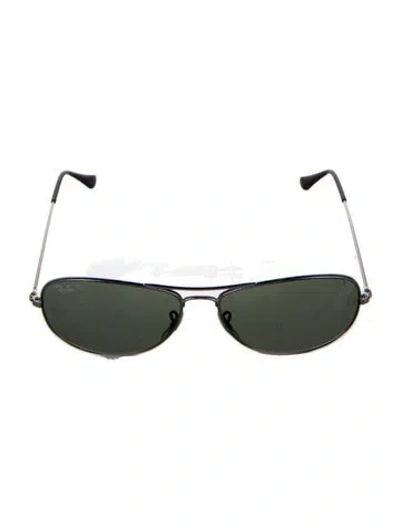 Pre-owned Ray Ban Cockpit Aviator Sunglasses In Black