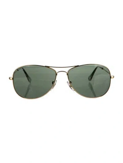Pre-owned Ray Ban Cockpit Aviator Sunglasses In Gold