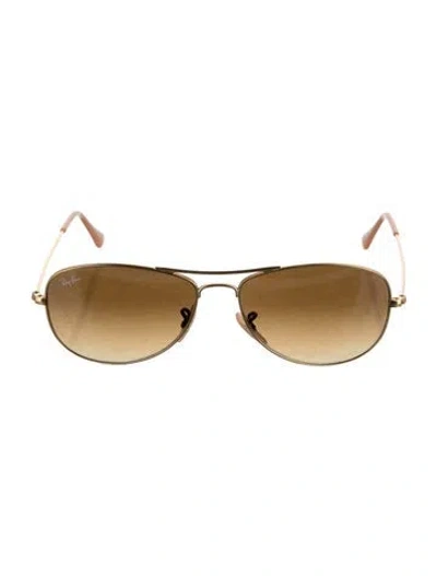 Pre-owned Ray Ban Cockpit Aviator Sunglasses In Gold