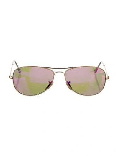 Pre-owned Ray Ban Cockpit Aviator Sunglasses In Gold