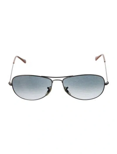 Pre-owned Ray Ban Cockpit Aviator Sunglasses In Silver