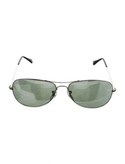 Pre-owned Ray Ban Cockpit Aviator Sunglasses In Silver