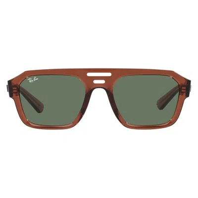 Ray Ban Corrigan Bio Based Dark Green Navigator Unisex Sunglasses Rb4397 667882 54 In Brown