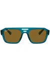 Ray Ban Ray-ban Womens Blue Rb4397 Corrigan Rectangle-frame Acetate Sunglasses In Blau