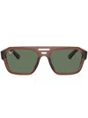 Ray Ban Sunglasses Unisex Corrigan Bio-based - Transparent Brown Frame Green Lenses 54-20 In Braun