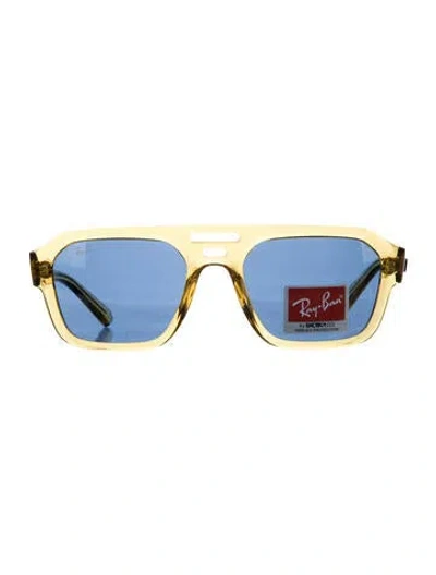 Pre-owned Ray Ban Corrigan Bio-based Wayfarer Sunglasses In Yellow