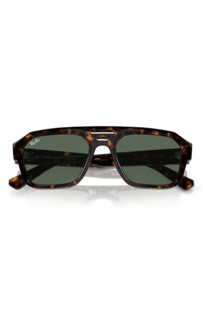 Ray Ban Corrigan Irregular 54mm Rectangular Sunglasses In Havana