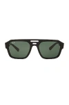 Ray Ban Corrigan Sunglasses In Black & Green