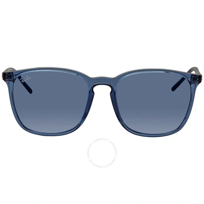 Ray Ban Dark Blue Square Unisex Sunglasses Rb4387 639980 56 In Blue / Dark