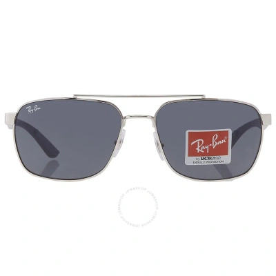 Ray Ban Dark Gray Rectangular Unisex Sunglasses Rb3701 924387 59 In Dark / Gray