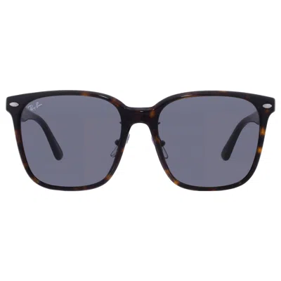 Ray Ban Dark Grey Square Unisex Sunglasses Rb2206d 710/87 57 In Black
