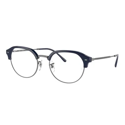 Ray Ban Demo Irregular Unisex Eyeglasses Rx7229 8210 53 In Gold