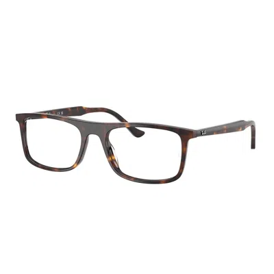 Ray Ban Demo Rectangular Unisex Eyeglasses Rx5440f 2012 55 In Brown