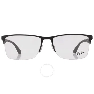 Ray Ban Demo Rectangular Unisex Eyeglasses Rx6335 2503 56 In Black