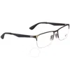 Ray Ban Demo Rectangular Unisex Eyeglasses Rx6335 2855 56 In Gunmetal