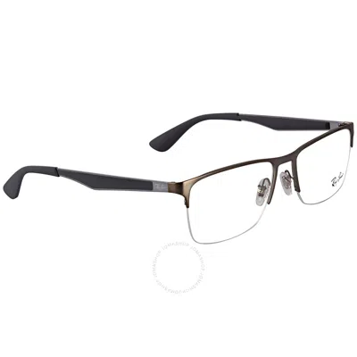 Ray Ban Demo Rectangular Unisex Eyeglasses Rx6335 2855 56 In Gunmetal