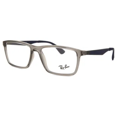 Ray Ban Demo Rectangular Unisex Eyeglasses Rx7056 5814 53 In Gray