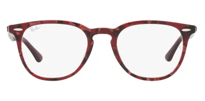 Ray Ban Demo Round Unisex Eyeglasses Rx7159f 8097 52 In Red