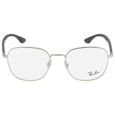 Ray Ban Demo Square Unisex Eyeglasses Rx6477 2501 51 In Metallic