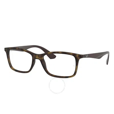 Ray Ban Demo Square Unisex Eyeglasses Rx7047 5573 54 In Tortoise