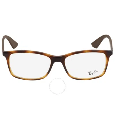 Ray Ban Demo Square Unisex Eyeglasses Rx7047 5573 56 In Black