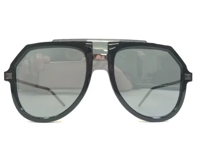 Pre-owned Ray Ban Dolce And Gabbana Sunglasses Dg6195 501/6g Black Silver Aviators Mirrored Shield In Gray