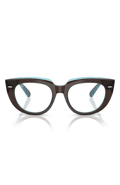 Ray Ban Ray-ban Doreen 48mm Small Square Optical Glasses In Transparent