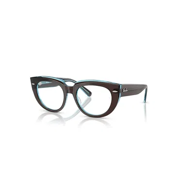 Ray Ban Doreen Optics  Braun Auf Transparent Blau Fassung Klar Glas Polarisiert 50-19