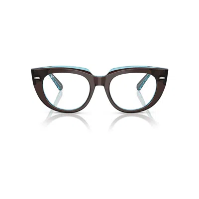 Ray Ban Doreen Optics Eyeglasses Brown On Transparent Blue Frame Clear Lenses Polarized 48-19