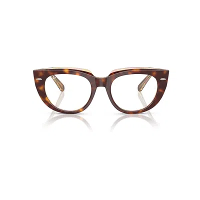 Ray Ban Doreen Optics Eyeglasses Light Havana On Multicolor Frame Clear Lenses Polarized 50-19