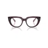 Ray Ban Doreen Optics Eyeglasses Violet On Transparent Pink Frame Clear Lenses Polarized 48-19 In Violet On Transparent Pink
