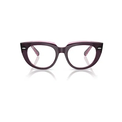 Ray Ban Doreen Optics Eyeglasses Violet On Transparent Pink Frame Clear Lenses Polarized 48-19