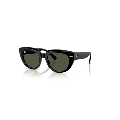 Ray Ban Doreen Sunglasses Black Frame Green Lenses 49-20 In Schwarz