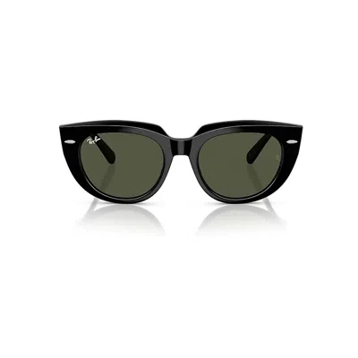 Ray Ban Doreen Sunglasses Black Frame Green Lenses 52-20