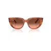 Ray Ban Doreen Sunglasses Red Havana On Transparent Multicolor Frame Pink Lenses 52-20 In Red Havana On Transparent Multicolor