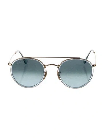 Pre-owned Ray Ban Double Bridge Aviator Sunglasses In Transparent