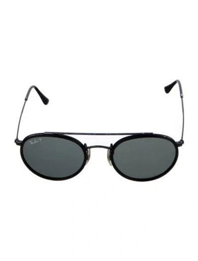 Pre-owned Ray Ban Double Bridge Round Sunglasses In Black