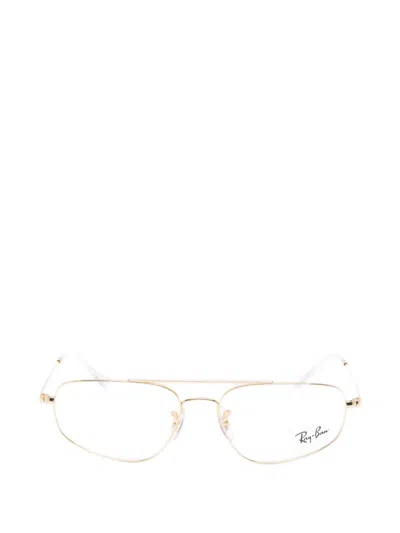 Ray Ban Double-bridge Glasses In Gold