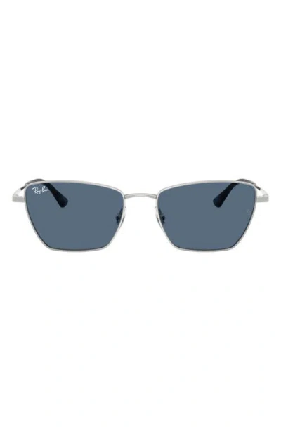 Ray Ban Ray-ban Drea Bio-based 53mm Polarized Irregular Cat Eye Sunglasses In Silver