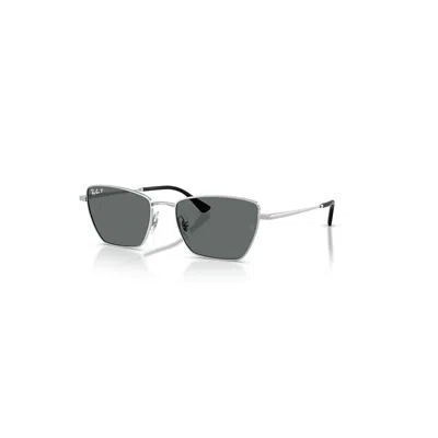 Ray Ban Drea Bio-based Sonnenbrillen Silber Fassung Grau Glas Polarisiert 56-18 In Silver