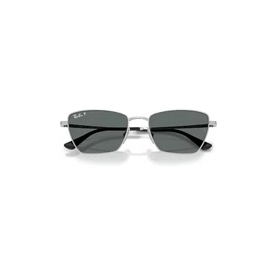Ray Ban Drea Bio-based Sunglasses Silver Frame Grey Lenses Polarized 53-18
