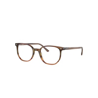 Ray Ban Elliot Optics  Braun Gestreift & Grün Fassung Demo Gläser Glas Polarisiert 50-19 In Striped Brown & Green