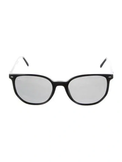 Pre-owned Ray Ban Elliot Round Sunglasses In Black
