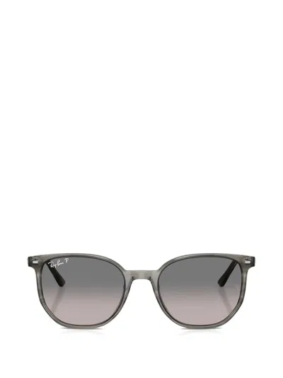 Ray Ban Elliot Round-frame Sunglasses In Gray