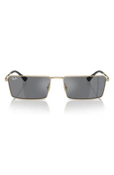 RAY BAN RAY-BAN EMY 56MM RECTANGULAR SUNGLASSES