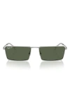 Ray Ban Emy Bio-based Sunglasses Silver Frame Green Lenses Polarized 59-17 In Silver