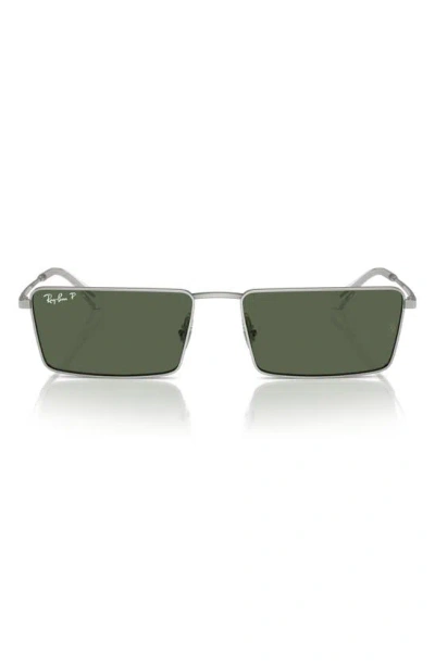 RAY BAN RAY-BAN EMY 59MM POLARIZED RECTANGULAR SUNGLASSES